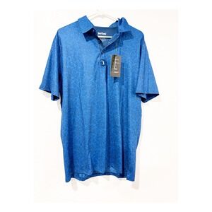 Bogey Bros Golf Co Mens Potty Mouth Polo Shirt Blue Censored Print Size L NWT
